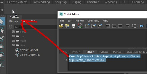 Maya Duplicate Object Finder